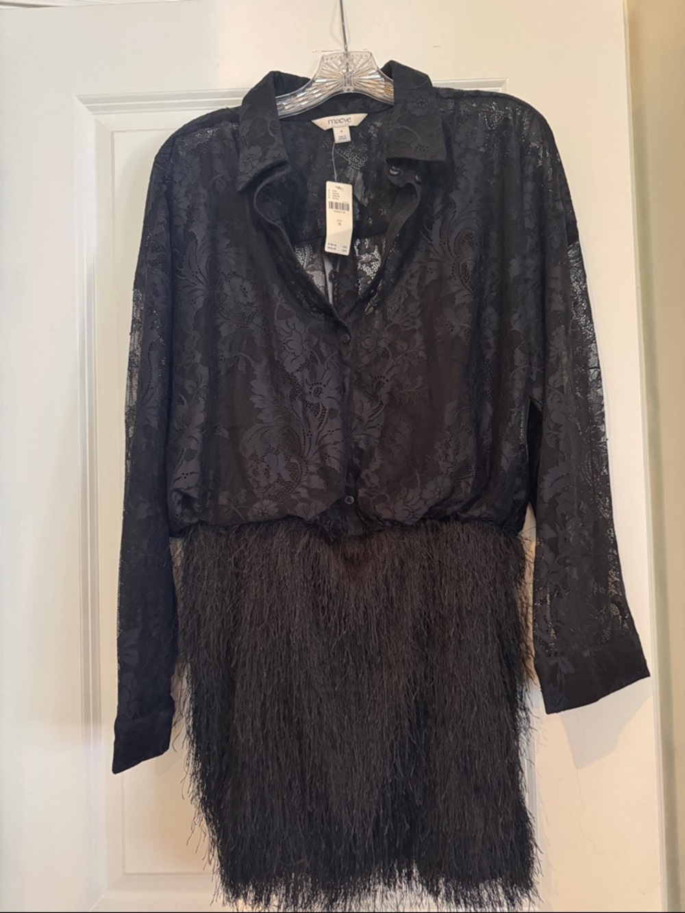 Maeve Black Lace Top/ Feathered Bottom